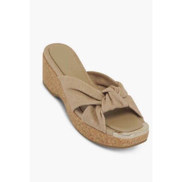 Jimmy Choo Avenue Ballet Pink Wedge Sandal - Size 8 - Picture 1 of 11